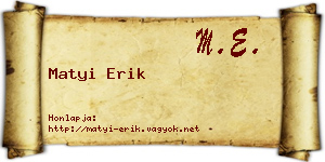 Matyi Erik névjegykártya